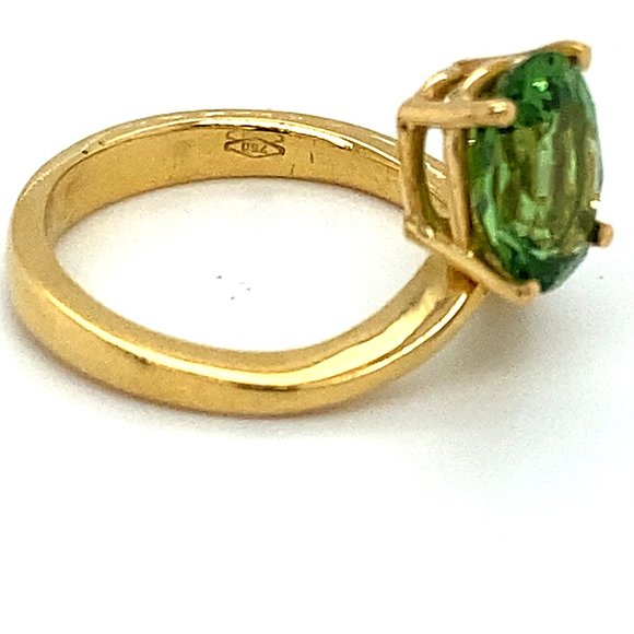 Tsavorite Garnet 2.42ct Solid 18K Yellow Gold Ring - Picture 3 of 7